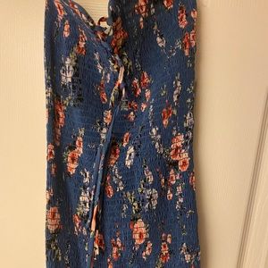 Scrunch floral mini dress
